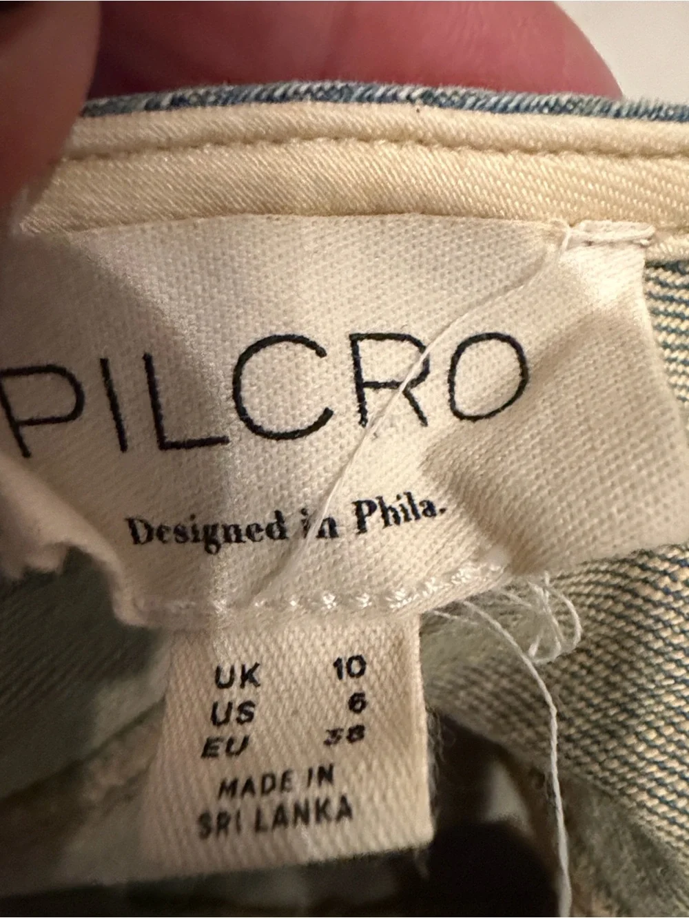 Anthropologie Pilcro Denim Slip Skirt Size 6 Blue Midi Raw Hem Side Slit